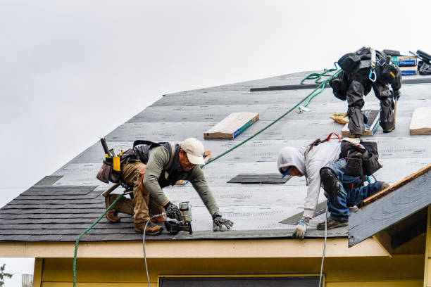 Professional Gutter Installation technician working in Lawrenceburg, IN